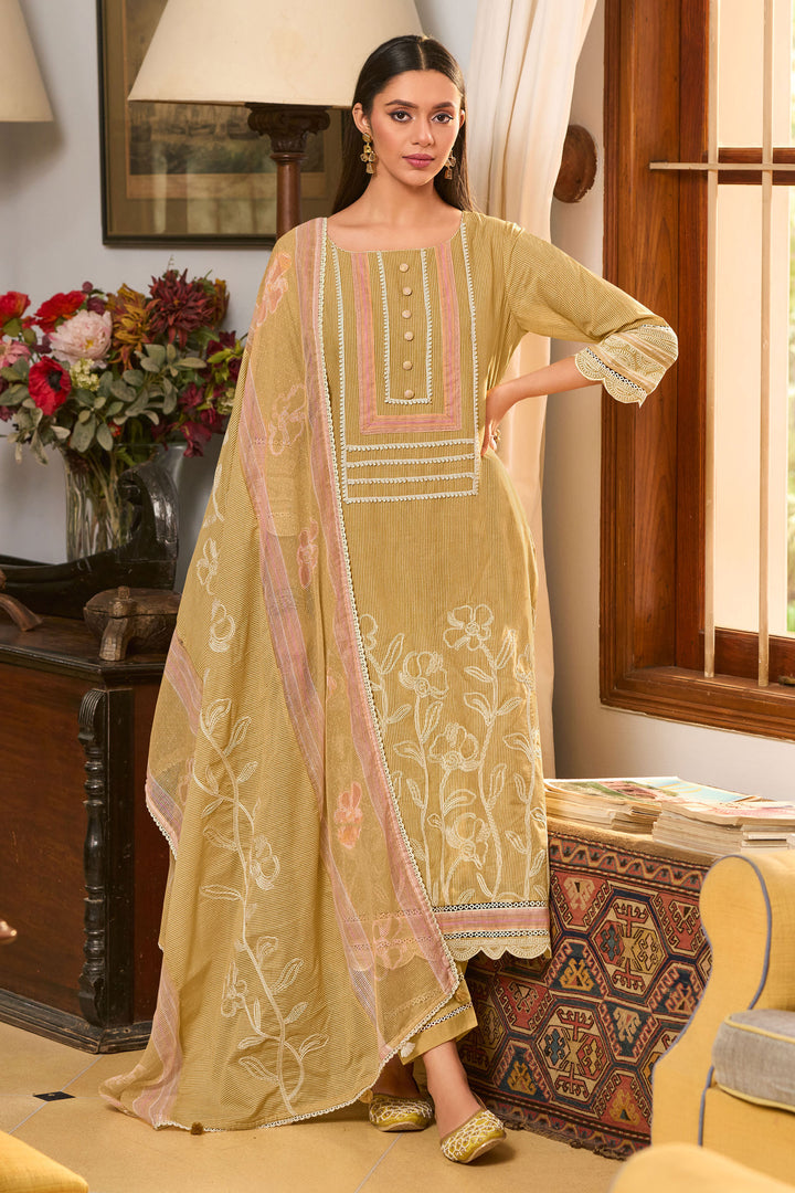 Elegant Cotton Salwar Kameez With Block Print