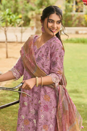 Pure Mal Chanderi Hand Block Print Salwar Kameez