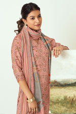 Load image into Gallery viewer, Peach Color Muslin Silk Fabric Digital Printed Salwar Suit
