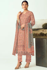 Load image into Gallery viewer, Peach Color Muslin Silk Fabric Digital Printed Salwar Suit
