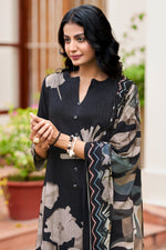 Load image into Gallery viewer, Black Premium Corduroy Printed Salwar Kameez
