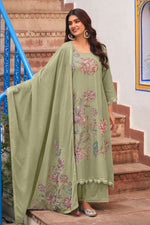 Load image into Gallery viewer, Luxury Linen Suit Set With Designer Embroidered Work