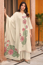 Load image into Gallery viewer, Designer Linen Suit With Embroidered Work