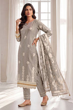 Load image into Gallery viewer, Mal Chanderi Dyed Jacquard Lace Work Salwar Suit