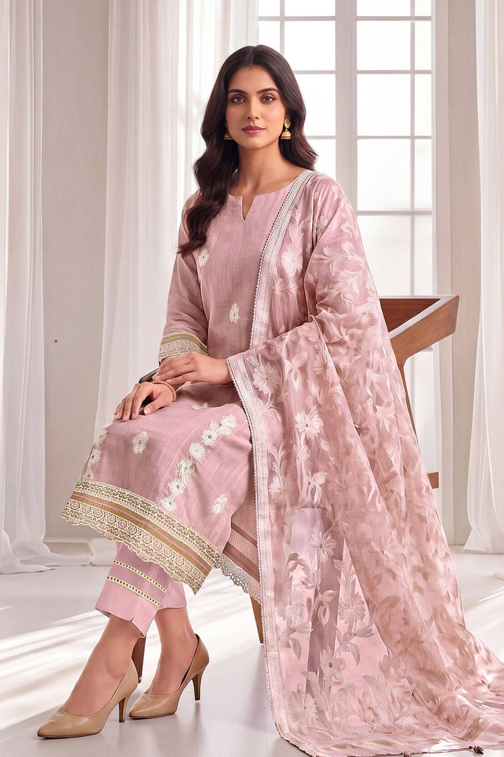 Pure Chanderi Jacquard Designer Embroidery Salwar Kameez