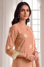 Premium Mal Chanderi Jacquard Embroidered Salwar Suit