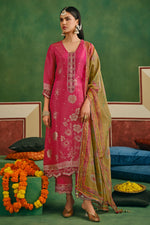 Load image into Gallery viewer, Jacquard Embroidered Designer Straight Cut Salwar Kameez
