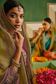 Jacquard Embroidered Designer Purple Straight Cut Salwar Kameez