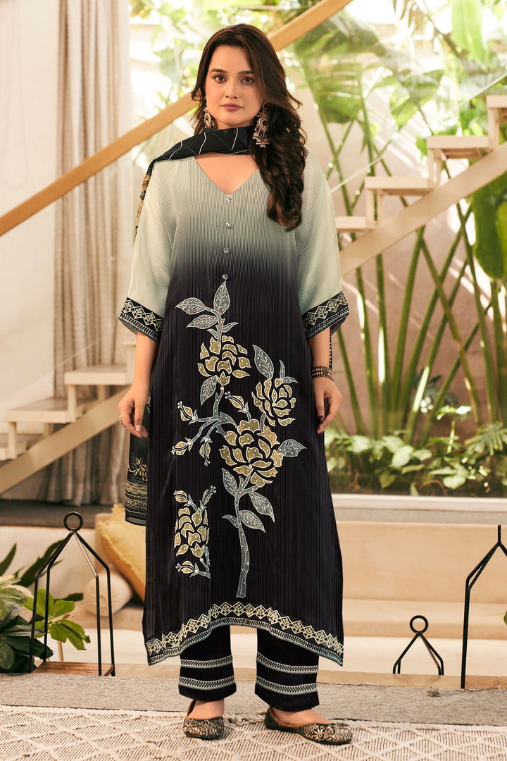 Premium Organza Twill Digital Print Embroidered Salwar Suit