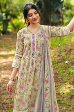 Load image into Gallery viewer, Beige Pure Mal Mal Cotton Hand Block Print Salwar Suit
