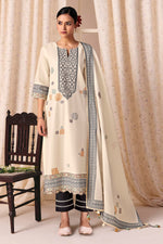 Load image into Gallery viewer, Luxury Cotton Jacquard Off White Salwar Kameez For Women