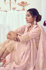 Load image into Gallery viewer, Pink Pure Cotton Foil Print With Embroidery Work Fashionable Suit
