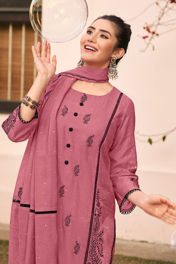 Premium Malai Chanderi Mukaish Work Party Wear Designer Salwar Kameez
