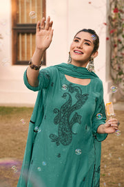 Premium Mukaish Work Malai Chanderi Party Wear Salwar Kameez