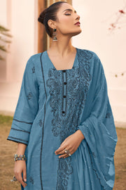 Festive Wear Malai Chanderi Mukaish Work Salwar Kameez