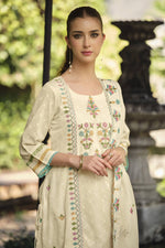 Load image into Gallery viewer, Elegant Cotton Jacquard Embroidery Work Straight Cut Salwar Suit