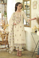 Load image into Gallery viewer, Stylish Cotton Jacquard Embroidery Straight Cut Salwar Suit
