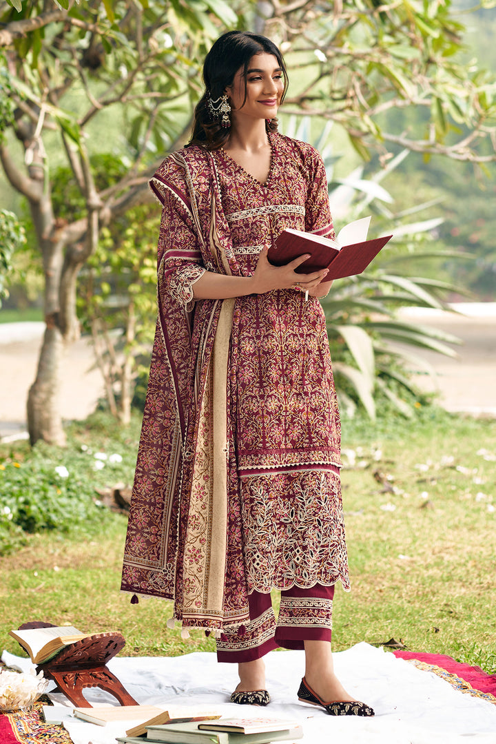 Pure Cotton Hand Block Print Long Straight Cut Salwar Suit