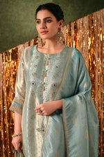 Load image into Gallery viewer, Elegant Bemberg Giraffe Jacquard Embroidered Salwar Suit