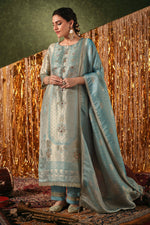Load image into Gallery viewer, Elegant Bemberg Giraffe Jacquard Embroidered Salwar Suit