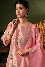 Load image into Gallery viewer, Bemberg Giraffe Jacquard Hand Work Salwar Suit
