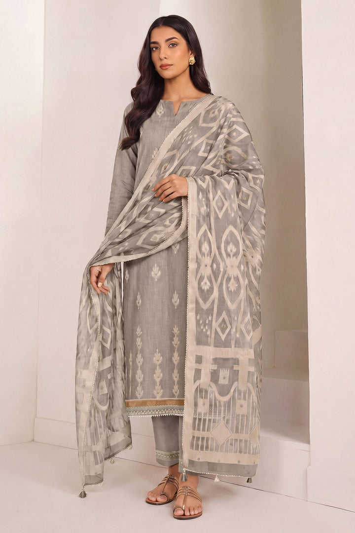 Mal Chanderi Dyed Jacquard Embroidery Patti Salwar Suit