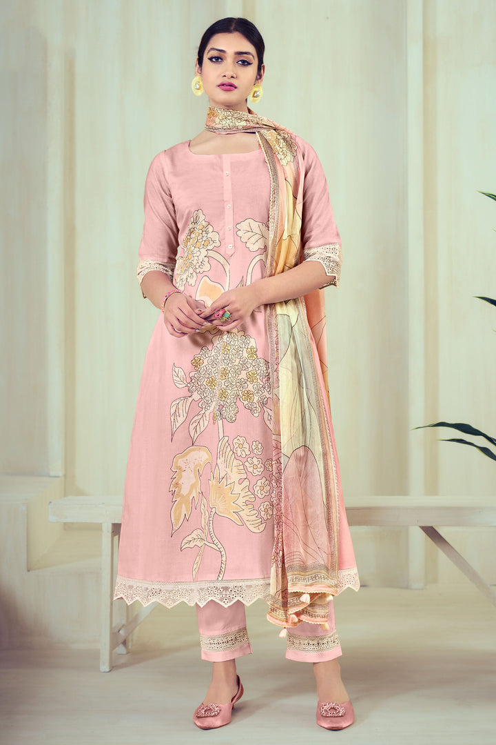 Pink Pure Cotton Digital Print Casual Salwar Kameez