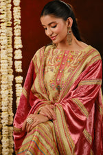 Load image into Gallery viewer, Pure Silk Brocade Jacquard Digital Print Designer Salwar Kameez