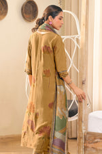 Load image into Gallery viewer, Pure Checks Muslin Silk Designer Salwar Suit In Brown Color
