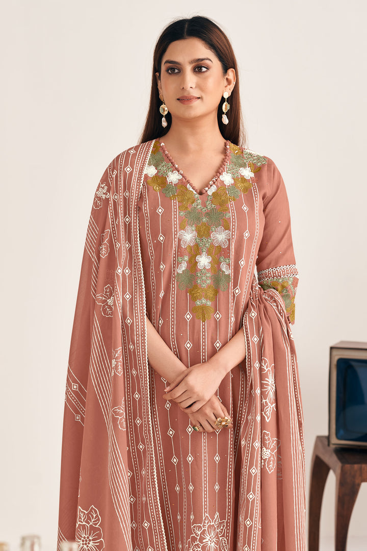 Elegant Pure Mal Mal Cotton Handcrafted Khadi Print Salwar Kameez