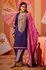 Load image into Gallery viewer, Elegant Bemberg Modal Satin Patchwork Designer Salwar Kameez