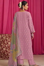 Load image into Gallery viewer, Pure Premium Fancy Jacquard Georgette Placement Embroidery Work Long Salwar Kameez
