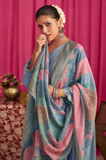 Load image into Gallery viewer, Grey Pure Premium Fancy Jacquard Georgette Placement Embroidery Work Long Suit
