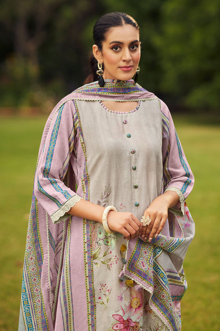 Pure Lilen Digital Print Salwar Kameez
