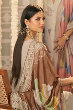 Load image into Gallery viewer, Beige Pure Tissue Jacquard Fancy Embroidered Designer Straight Cut Salwar Suit