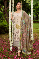 Load image into Gallery viewer, Luxury Beige Ethnic Suit With Fancy Embroidery And Digital Print Dupatta