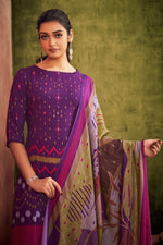 Load image into Gallery viewer, Pure Pashmina Digital Print Purple Salwar Suit