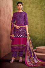 Load image into Gallery viewer, Pure Pashmina Digital Print Purple Salwar Suit