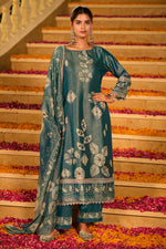 Load image into Gallery viewer, Pure Organza Designer Jacquard Print Salwar Kameez With Tissue Dupatta