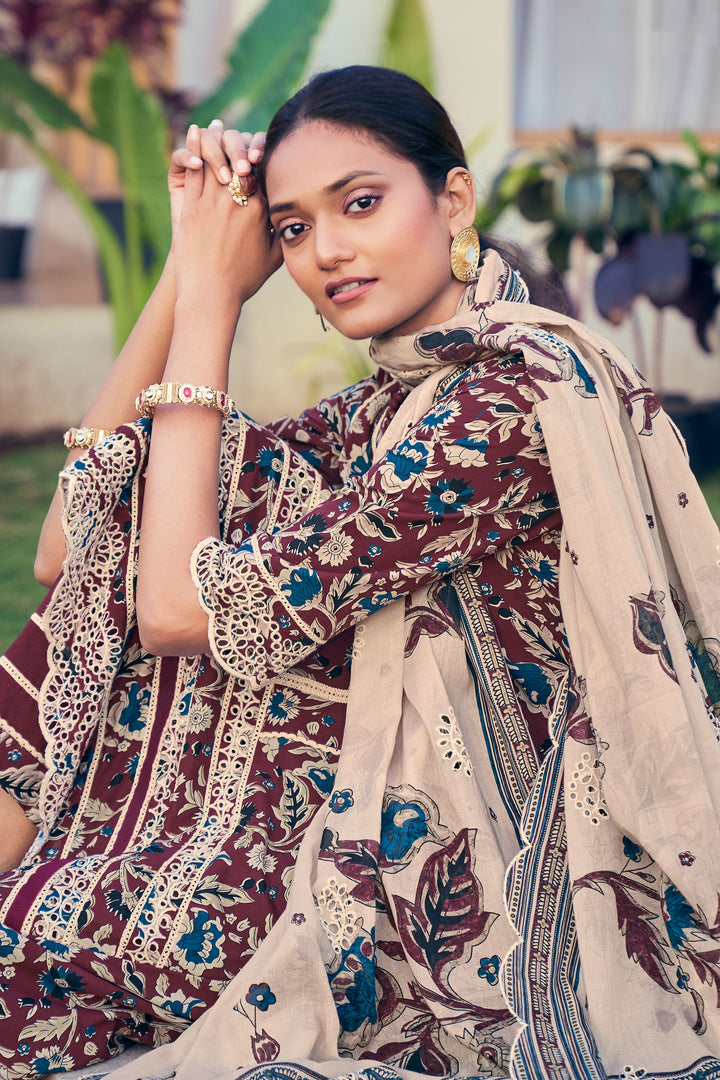 Elegant Block Print Cotton Salwar Kameez Set