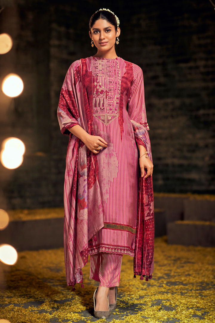 Rani Pure Muslin Silk Digital Print Straight Cut Salwar Suit