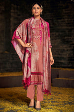Load image into Gallery viewer, Pure Muslin Silk Digital Print Straight Cut Salwar Kameez In Maroon Color