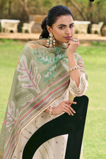 Load image into Gallery viewer, Traditional Beige Embroidered Chanderi Jacquard Salwar Kameez