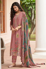 Load image into Gallery viewer, Pink Color Pure Pashmina Shimmar Embroidery Digital Print Long Suit
