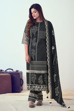 Load image into Gallery viewer, Black Pure Organdy Khadi Block Print With Fancy Embroidery Designer Dress
