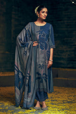 Load image into Gallery viewer, Navy Blue Color Pure Pashmina Digital Print Salwar Suit
