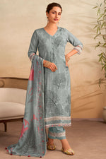 Load image into Gallery viewer, Premium Digital Printed Muslin Salwar Suit With Embroidered Sleeves And Fancy Dupatta
