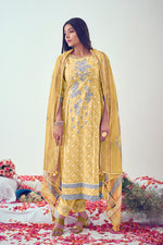 Load image into Gallery viewer, Yellow Pure Cotton Block Print With Embroidery Work Casual Dress
