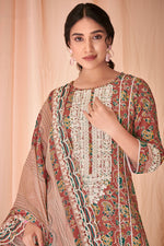 Load image into Gallery viewer, Pure Cotton Block Print With Embroidery Work Salwar Kameez In Rust Color
