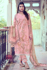 Load image into Gallery viewer, Pink Pure Cotton Digital Print With Diamond Work Straight Cut Salwar Suit
